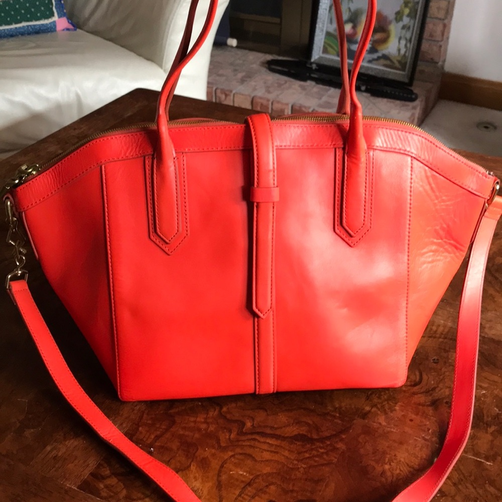 J.Crew Tartine bright red leather satchel